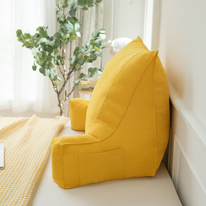 91家纺网 家纺一手货源 找家纺 一兰家纺 2025新款单人床头靠垫护腰靠背靠枕大抱枕抱抱靠 抱抱靠-明艳黄