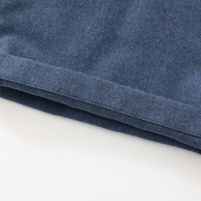 91家纺网 家纺一手货源 找家纺 伊嫚家居 2025新款无印日式双股全棉法兰绒家居服良品睡衣女纯棉直播秋冬款情侣睡衣 海军蓝纯色男