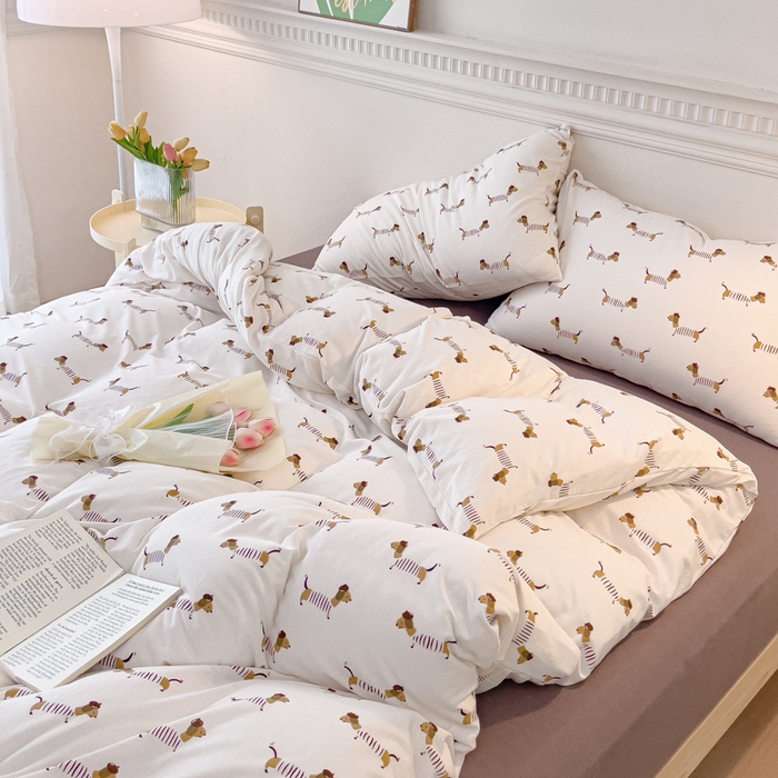 91家纺网 家纺一手货源 找家纺 （总）伊嫚家居 新款日式新品全棉针织棉A类活性印花四件套天竺棉小碎花复古亲肤被罩床笠款套件