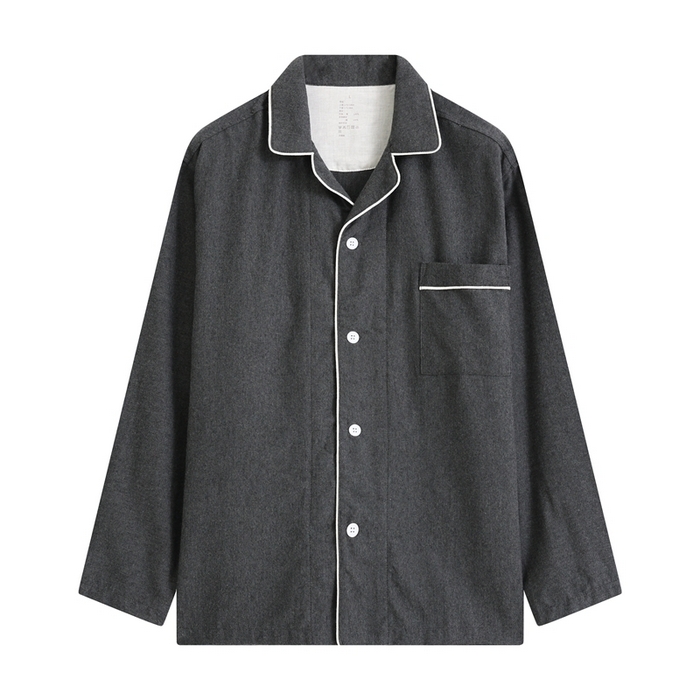 91家纺网 家纺一手货源 找家纺 伊嫚家居 2025新款无印日式双股全棉法兰绒家居服良品睡衣女纯棉直播秋冬款情侣睡衣 纯碳灰男