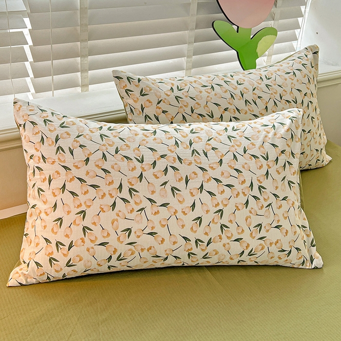 91家纺网 家纺一手货源 找家纺 王朝国际 2025新款直播热款有氧提花有氧双层纱碎花单被套 白荔