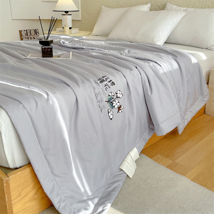 91家纺网 家纺一手货源 找家纺 制梦2025新款A类棉花夏被 灰色