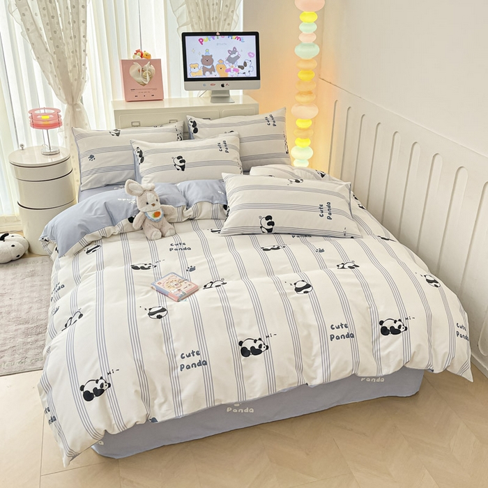 91家纺网 家纺一手货源 找家纺 晨希家居 2025新款全棉卡通活性印花四件套-无忧熊仔