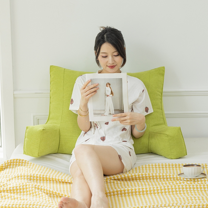 91家纺网 家纺一手货源 找家纺 一兰家纺 2025新款单人床头靠垫护腰靠背靠枕大抱枕抱抱靠 抱抱靠-青草色