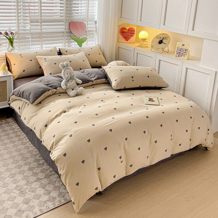 91家纺网 家纺一手货源 找家纺 王朝国际 2025新款直播热款有氧提花有氧双层纱碎花单被套 莫里