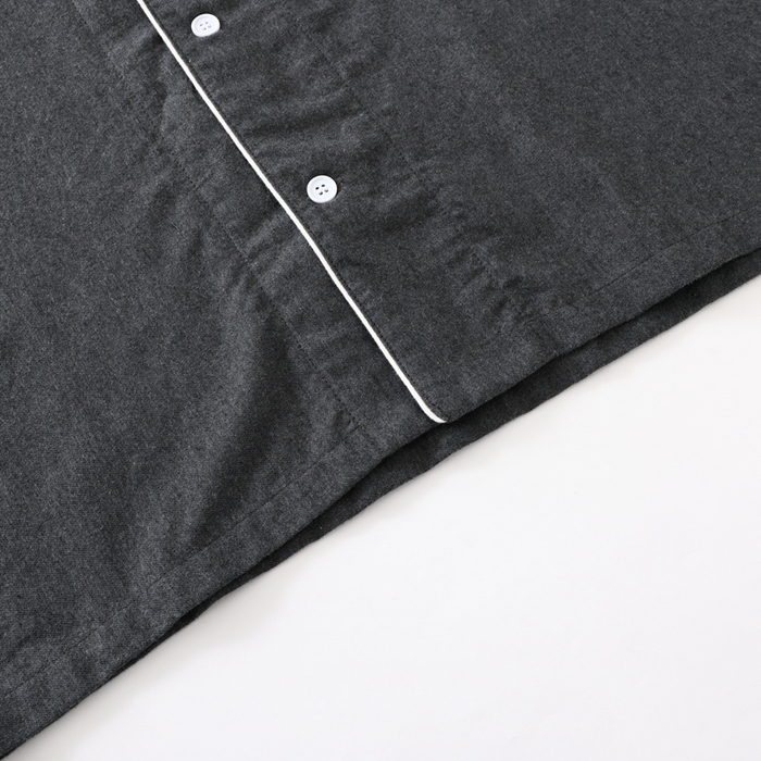 91家纺网 家纺一手货源 找家纺 伊嫚家居 2025新款无印日式双股全棉法兰绒家居服良品睡衣女纯棉直播秋冬款情侣睡衣 纯碳灰男