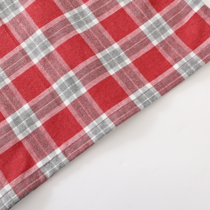 91家纺网 家纺一手货源 找家纺 伊嫚家居 2025新款无印日式双股全棉法兰绒家居服良品睡衣女纯棉直播秋冬款情侣睡衣 灰红色