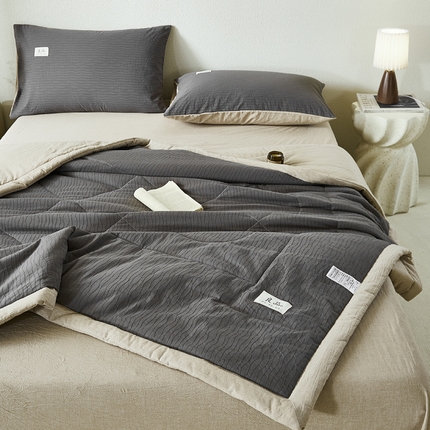 91家纺网 家纺一手货源 找家纺 （总）恋人优选  2025新款波纹纱全棉提花10%大豆夏凉被夏被