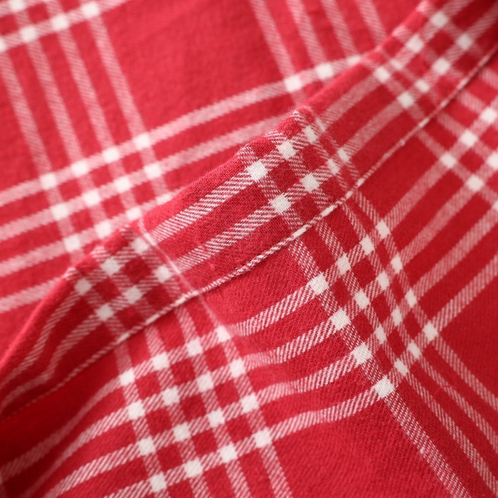 91家纺网 家纺一手货源 找家纺 伊嫚家居 2025新款无印日式双股全棉法兰绒家居服良品睡衣女纯棉直播秋冬款情侣睡衣 红色大格