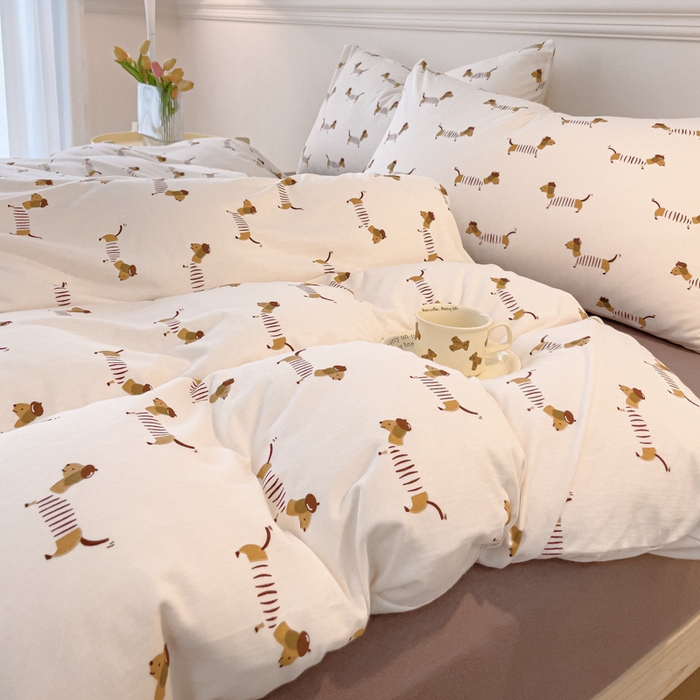 91家纺网 家纺一手货源 找家纺 （总）伊嫚家居 新款日式新品全棉针织棉A类活性印花四件套天竺棉小碎花复古亲肤被罩床笠款套件