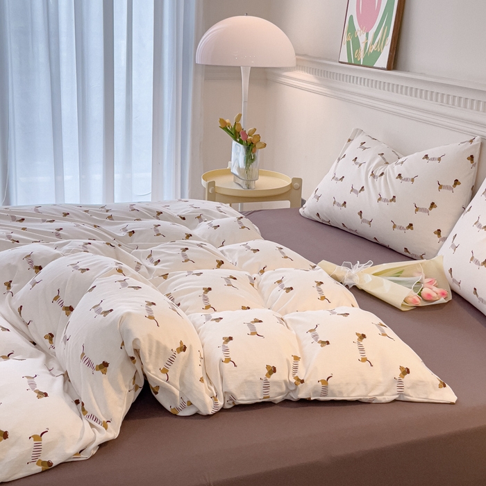 91家纺网 家纺一手货源 找家纺 （总）伊嫚家居 新款日式新品全棉针织棉A类活性印花四件套天竺棉小碎花复古亲肤被罩床笠款套件