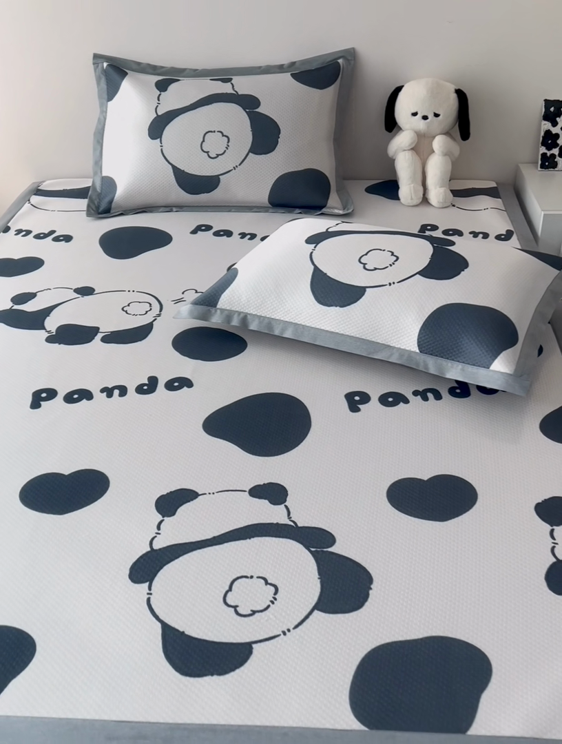 91家纺网 家纺一手货源 找家纺 倾慕家纺 A类满天星凉感提花凉席 PP熊猫