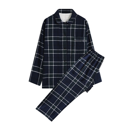 91家纺网 家纺一手货源 找家纺 （总）伊嫚家居 2025新款无印日式双股全棉法兰绒家居服良品睡衣女纯棉直播秋冬款情侣睡衣