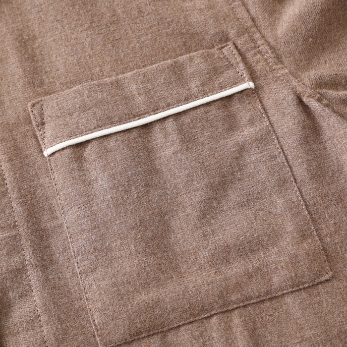 91家纺网 家纺一手货源 找家纺 伊嫚家居 2025新款无印日式双股全棉法兰绒家居服良品睡衣女纯棉直播秋冬款情侣睡衣 纯棕色男