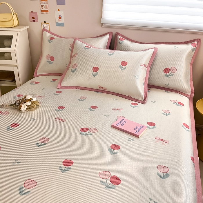 91家纺网 家纺一手货源 找家纺 （总）典曼家纺 2025新款600D数码印花冰藤席席子凉席-床席款