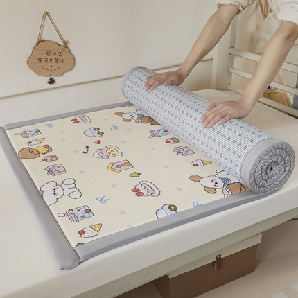 91家纺网 家纺一手货源 找家纺 （总）川悦生活 2025新款数码印花冰豆豆凉席床垫-学生床