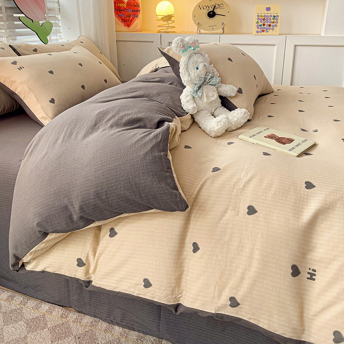 91家纺网 家纺一手货源 找家纺 王朝国际 2025新款直播热款有氧提花有氧双层纱碎花单被套 莫里