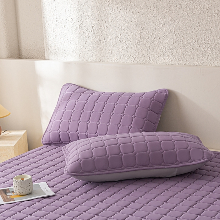 91家纺网 家纺一手货源 找家纺 欧邦 2025春夏新款四季款无印风纯色水洗棉床褥榻榻米床垫 床垫-魅紫