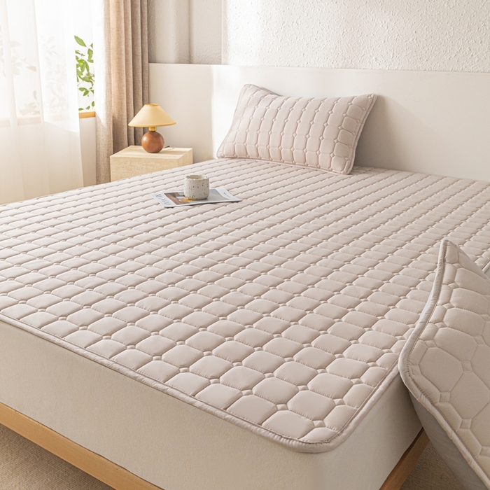 91家纺网 家纺一手货源 找家纺 （总）欧邦 2025春夏新款四季款无印风纯色水洗棉床褥榻榻米床垫