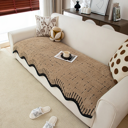 91家纺网 家纺一手货源 找家纺 沐沐家纺 2026新款异形漫星沙发垫 驼色