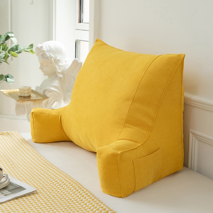91家纺网 家纺一手货源 找家纺 一兰家纺 2025新款单人床头靠垫护腰靠背靠枕大抱枕抱抱靠 抱抱靠-明艳黄