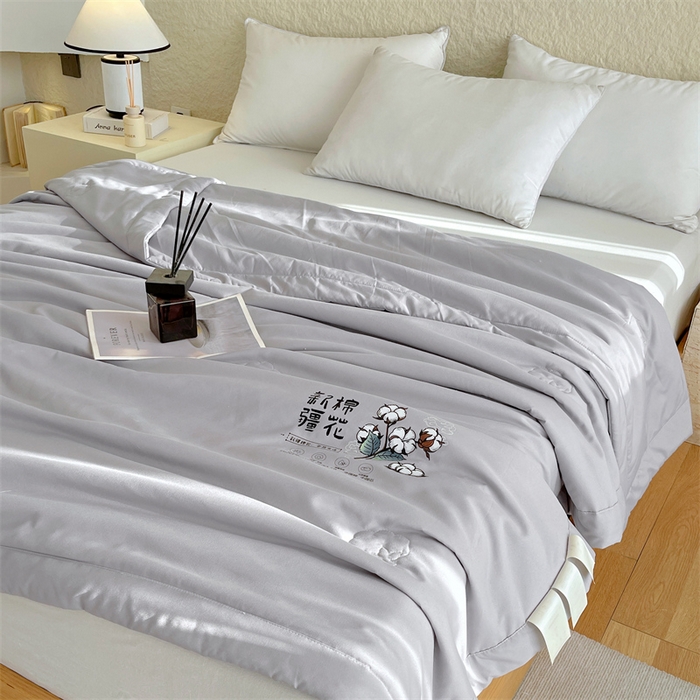 91家纺网 家纺一手货源 找家纺 制梦2025新款A类棉花夏被 灰色