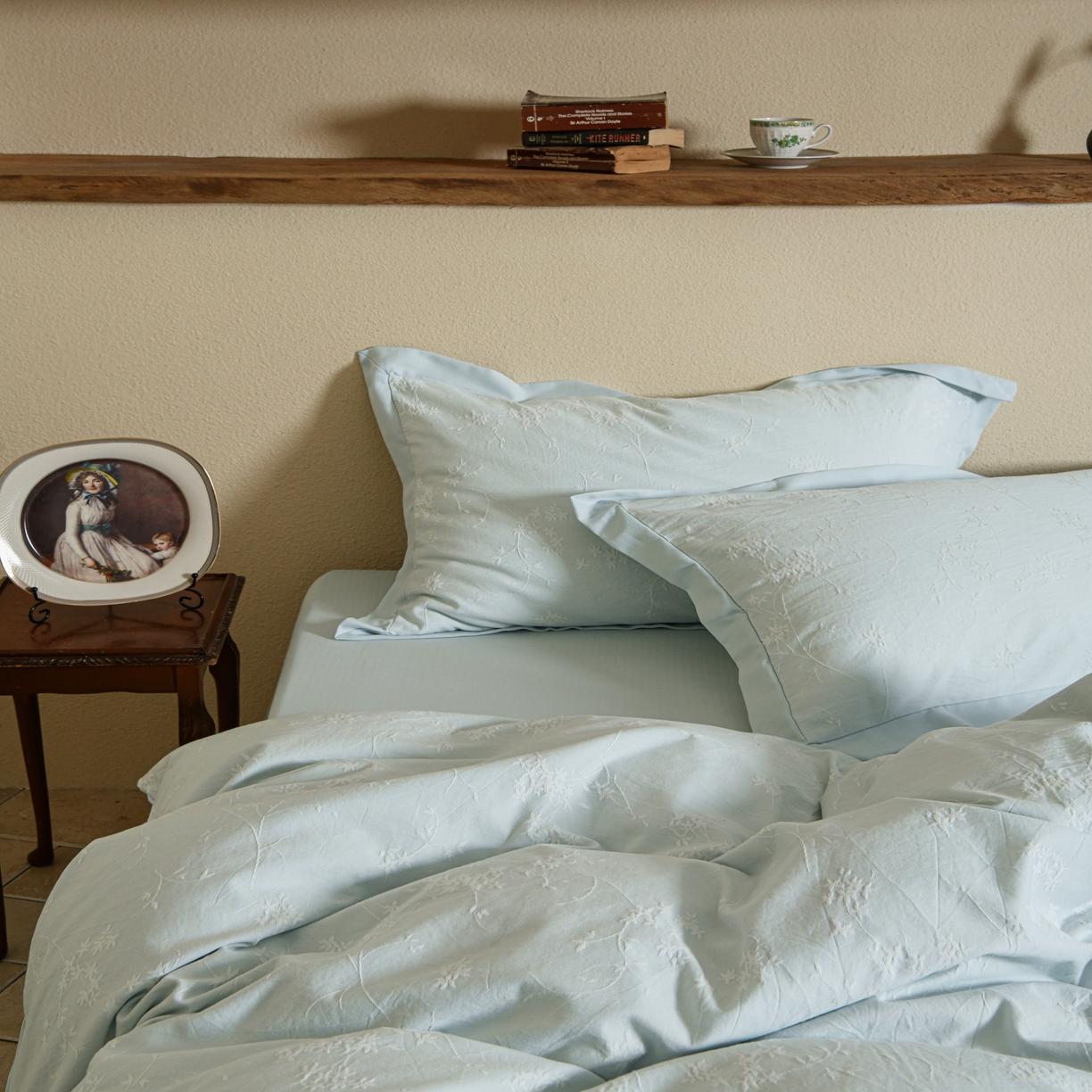 91家纺网 家纺一手货源 找家纺 云上 2025全棉提花床品系列·风铃 风铃-蓝