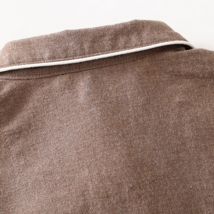 91家纺网 家纺一手货源 找家纺 伊嫚家居 2025新款无印日式双股全棉法兰绒家居服良品睡衣女纯棉直播秋冬款情侣睡衣 纯棕色女