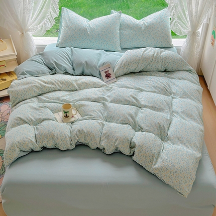 91家纺网 家纺一手货源 找家纺 （总）王朝国际 2025新款直播热款有氧提花有氧双层纱碎花单被套