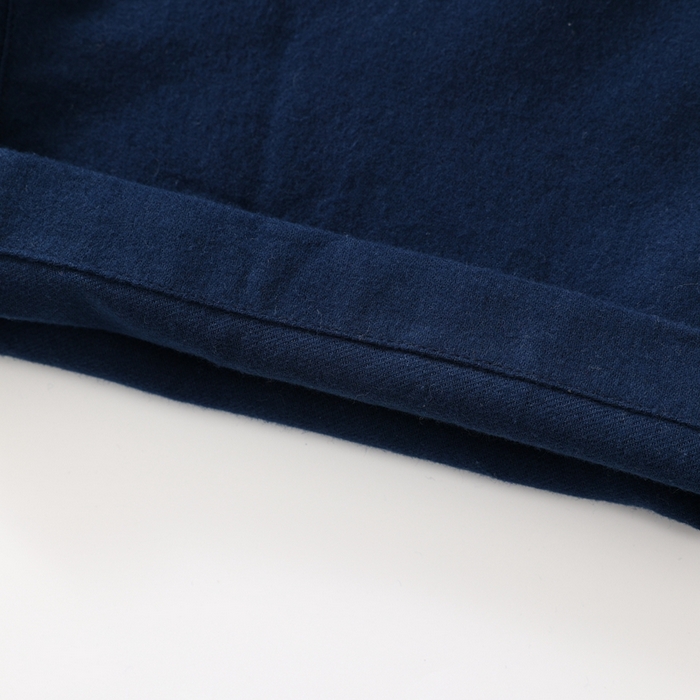 91家纺网 家纺一手货源 找家纺 伊嫚家居 2025新款无印日式双股全棉法兰绒家居服良品睡衣女纯棉直播秋冬款情侣睡衣 纯藏青色男