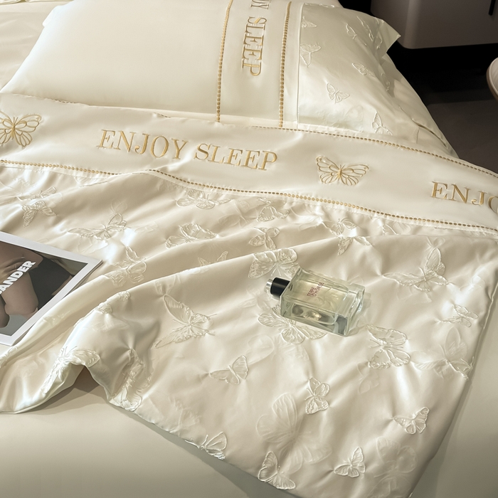 91家纺网 家纺一手货源 找家纺 （总）金阳光家纺 2025新款金丝提花浮雕水洗天丝夏被四件套