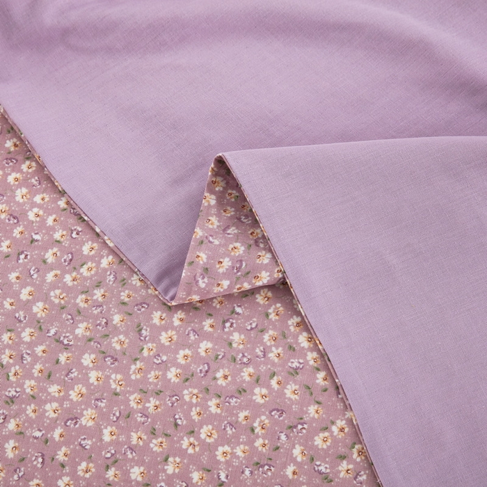 91家纺网 家纺一手货源 找家纺 鲁爱家纺供货 2025新款全棉双层纱绣花四件套 初语-粉黛紫