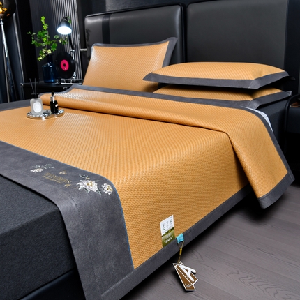 91家纺网 家纺一手货源 找家纺 （总）小牛席业 PE冷感霸王藤系列（绣球花开刺绣款）凉席藤席冰藤席冰丝席草席竹席乳胶席凉豆豆席 