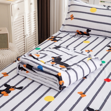 91家纺网 家纺一手货源 找家纺 （总）乐居坊2025新款亲肤舒适印花芦荟棉夏凉被四件套