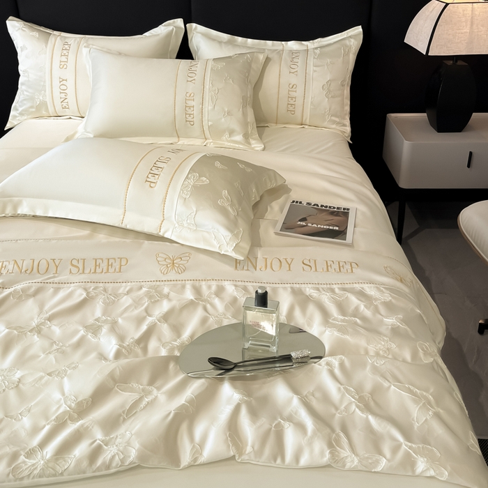 91家纺网 家纺一手货源 找家纺 （总）金阳光家纺 2025新款金丝提花浮雕水洗天丝夏被四件套