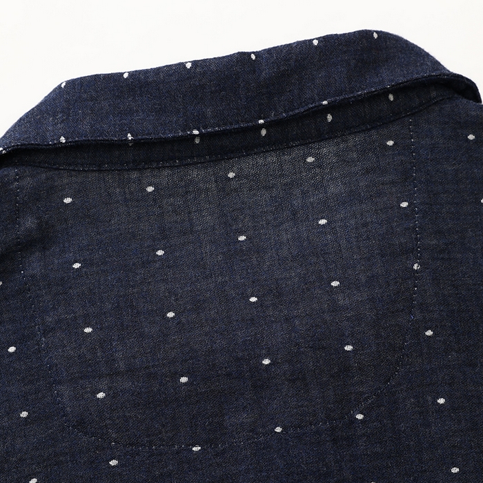 91家纺网 家纺一手货源 找家纺 伊嫚家居 2025新款日式无印风良品全棉双层纱睡衣女纯棉短袖短裤睡衣夏季纯棉短袖家居服 藏青波点男