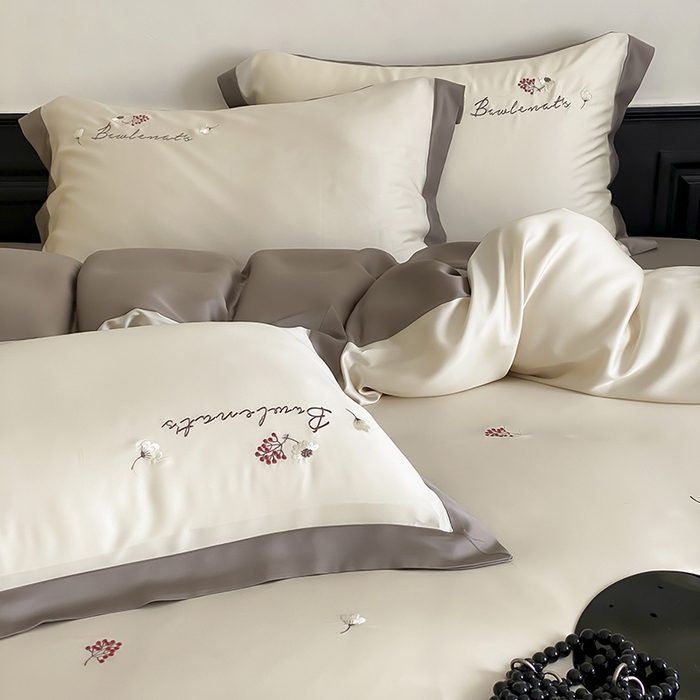 91家纺网 家纺一手货源 找家纺 时亿 2025新款80支兰精天丝四件套-花涧梦 花涧梦-天丝咖