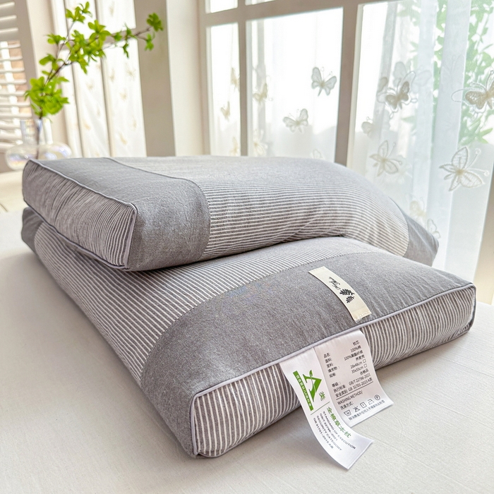 91家纺网 家纺一手货源 找家纺 （总）花瓣语家纺 2025新款全棉拼色水洗荞麦枕