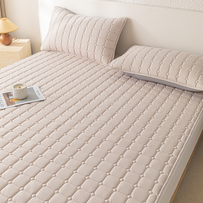 91家纺网 家纺一手货源 找家纺 欧邦 2025春夏新款四季款无印风纯色水洗棉床褥榻榻米床垫 床垫-卡其