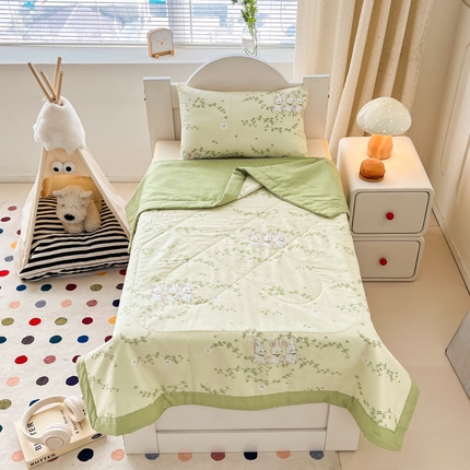 寻米 2025新款13070全棉夏被儿童夏被 花园小兔