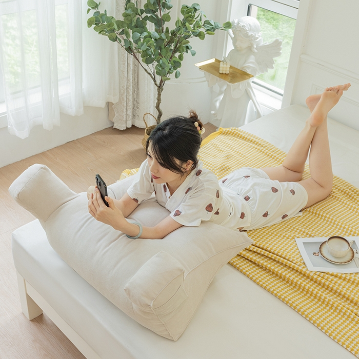 91家纺网 家纺一手货源 找家纺 一兰家纺 2025新款单人床头靠垫护腰靠背靠枕大抱枕抱抱靠 抱抱靠-奶昔米