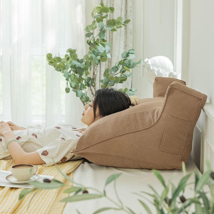 91家纺网 家纺一手货源 找家纺 一兰家纺 2025新款单人床头靠垫护腰靠背靠枕大抱枕抱抱靠 抱抱靠-枫叶棕