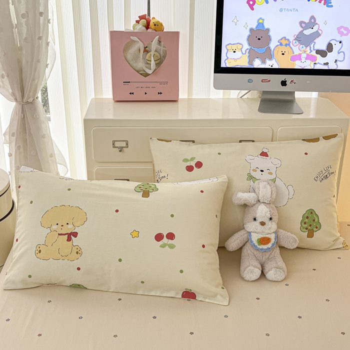 91家纺网 家纺一手货源 找家纺 晨希家居 2025新款全棉卡通印花简约款单被套-犬梦物语