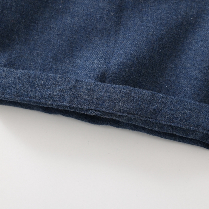 91家纺网 家纺一手货源 找家纺 伊嫚家居 2025新款无印日式双股全棉法兰绒家居服良品睡衣女纯棉直播秋冬款情侣睡衣 海军蓝纯色女