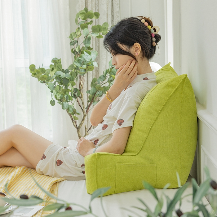 91家纺网 家纺一手货源 找家纺 一兰家纺 2025新款单人床头靠垫护腰靠背靠枕大抱枕抱抱靠 抱抱靠-青草色