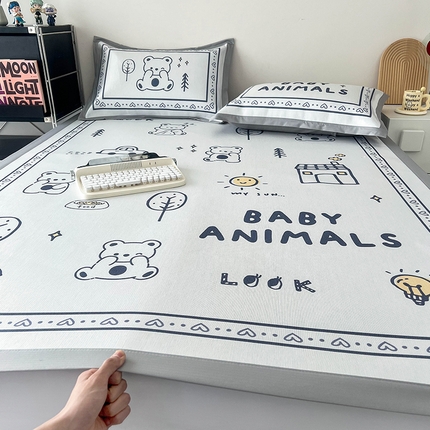 倾慕家纺 800D数码大版冰丝凉席 熊宝宝乐园