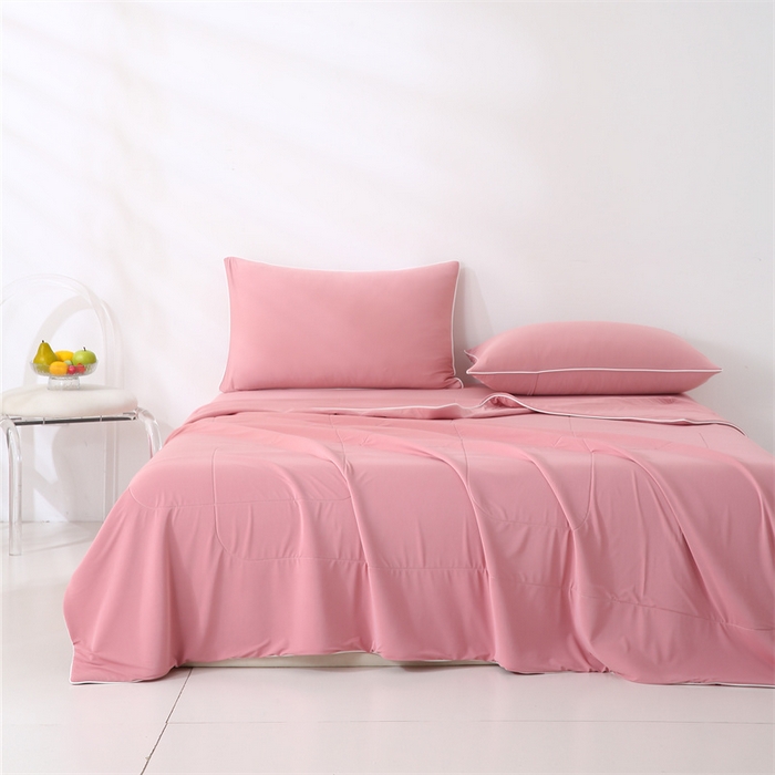 91家纺网 家纺一手货源 找家纺 小禹仔 2025新款母婴级水洗硅胶夏被夏凉被子被芯 玫粉