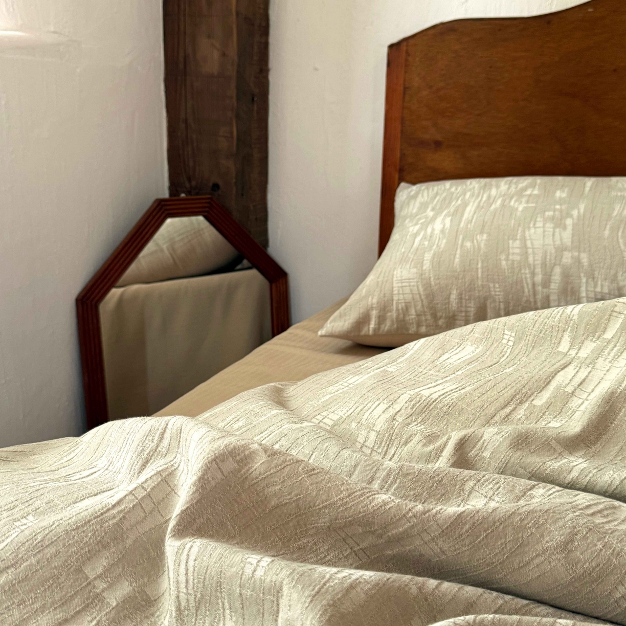 91家纺网 家纺一手货源 找家纺 云上 2025全棉色织大提花床品·侘寂潮汐   潮汐-米