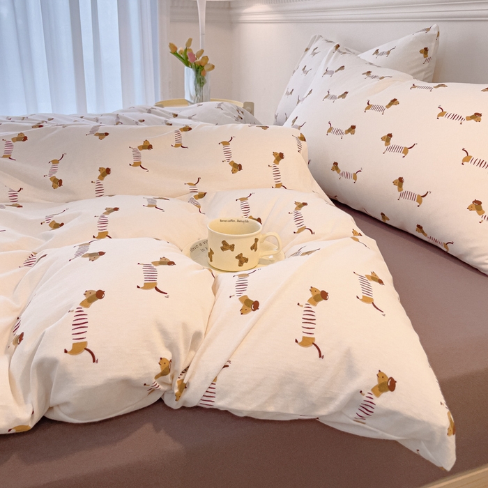 91家纺网 家纺一手货源 找家纺 （总）伊嫚家居 新款日式新品全棉针织棉A类活性印花四件套天竺棉小碎花复古亲肤被罩床笠款套件