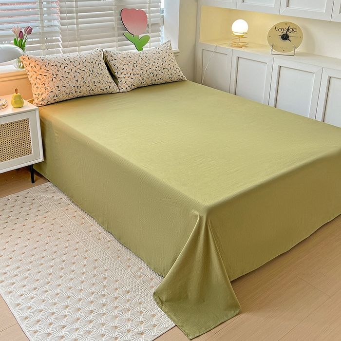 91家纺网 家纺一手货源 找家纺 王朝国际 2025新款直播热款有氧提花有氧双层纱碎花单被套 白荔